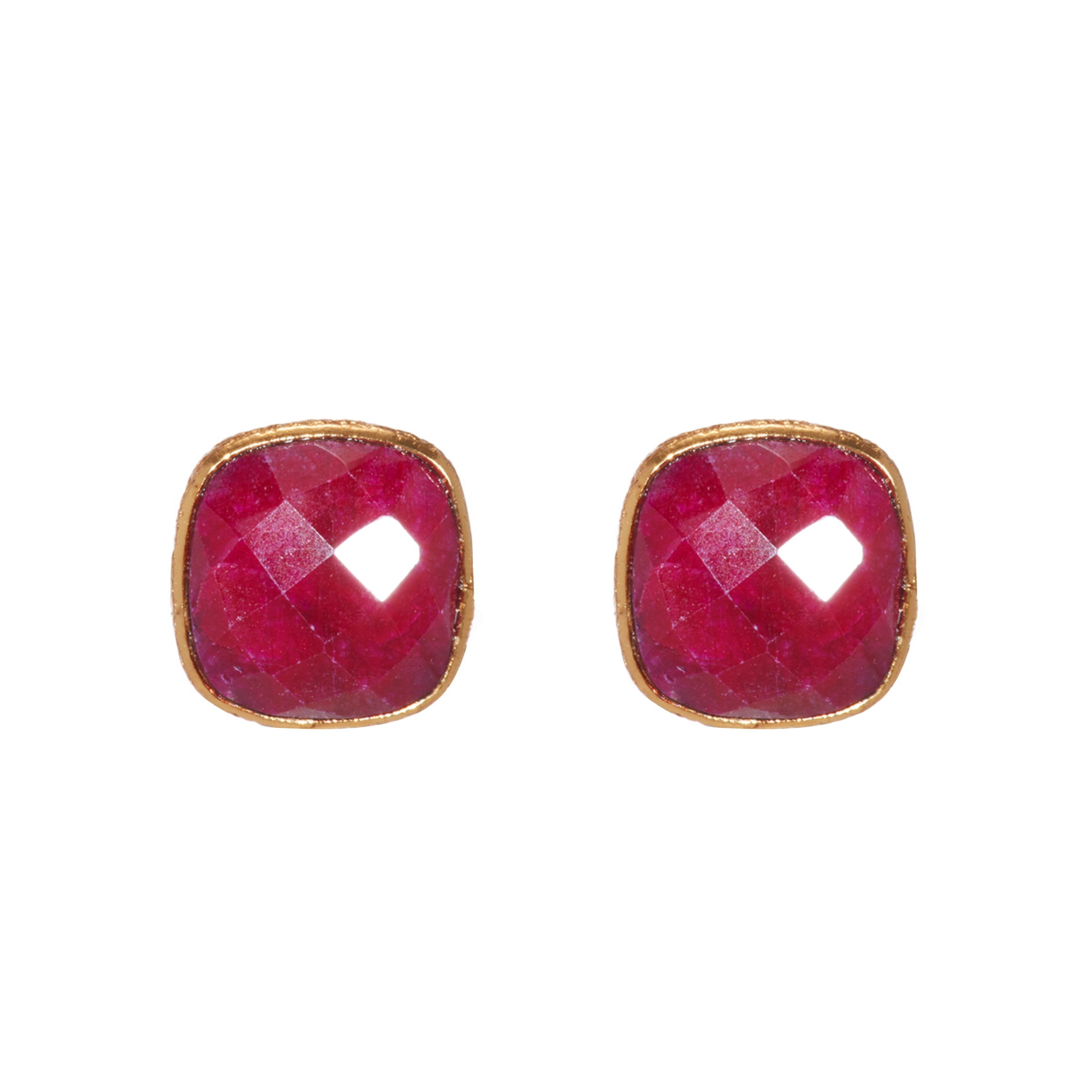 Real ruby sales stud earrings