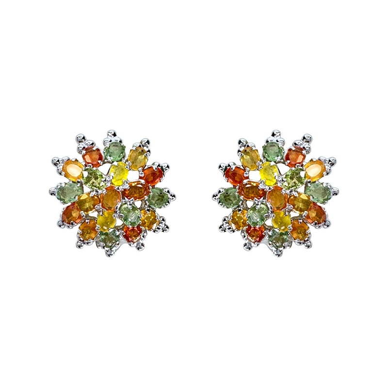 Earrings - Multi Sapphire Cluster