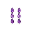 Earrings - Three Drop Amethyst