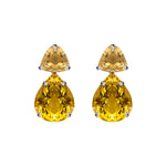 Earrings - Double Citrine Drops