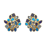 Earrings - Cluster in Mixed Blues