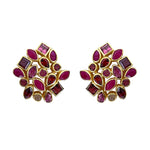 Earrings - Cluster in Mixed Reds