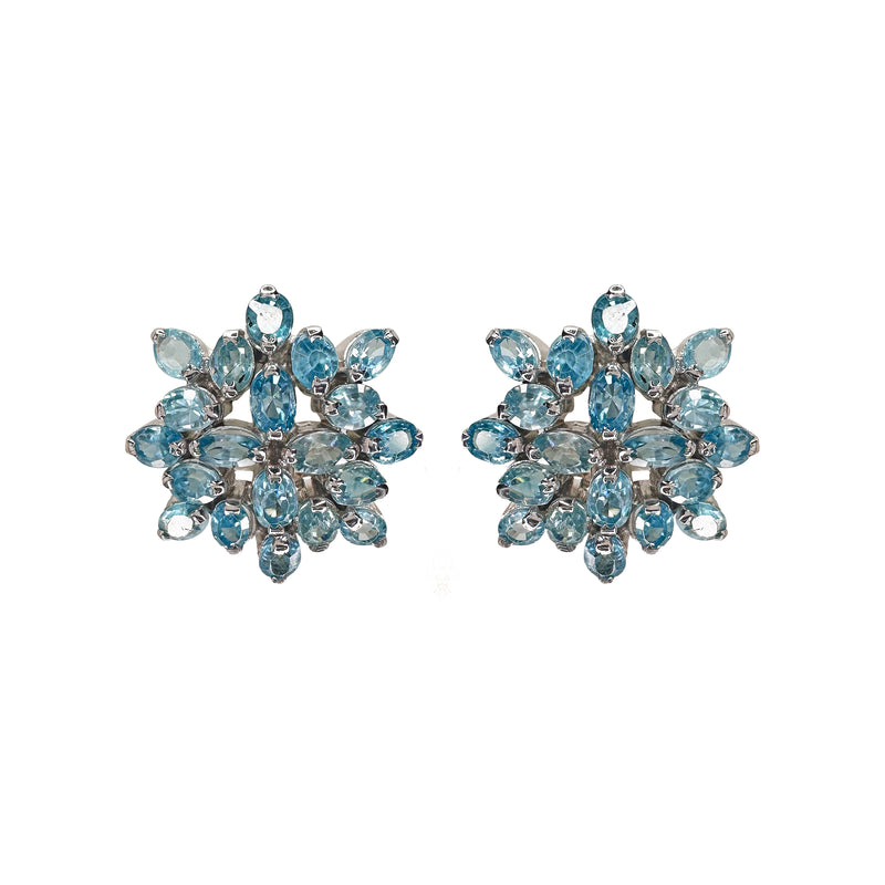 Earrings - Blue Topaz Snowflake