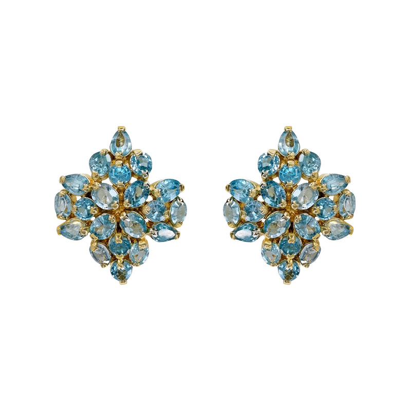 Earrings - Blue Topaz Snowflake