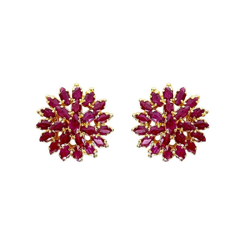 Earrings - Ruby Cluster