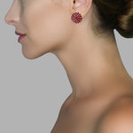 Earrings - Ruby Cluster