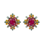 Earrings - Ruby & Multi Sapphires