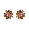 Earrings - Tourmaline & Ruby Cluster