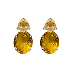 Earrings - Double Citrine Drops