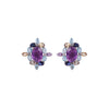 Earrings - Amethyst and Multi Gem Flower