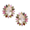 Earrings - Prasiolite & Multi Gem Flower