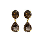 Earrings - Smoky Quartz Double Drops