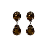 Earrings - Smoky Quartz Double Drops