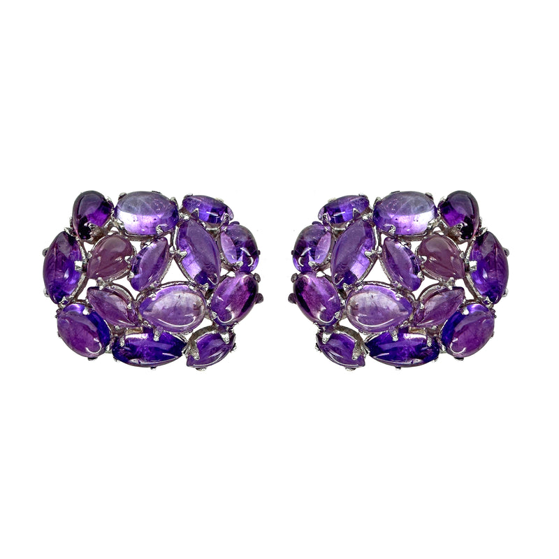 Earrings - Amethyst Cluster