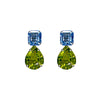 Earrings - Blue Topaz & Peridot Colored Quartz