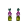 Earrings - Aquamarine, Pink Topaz & Green Quartz Trio