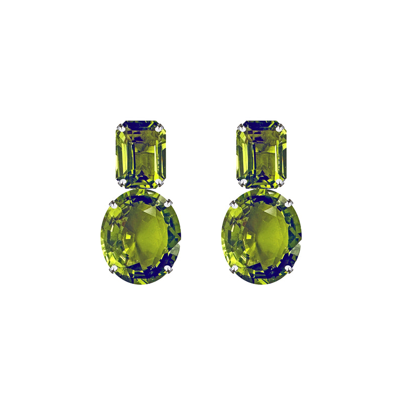 Earrings - Peridot colored quartz