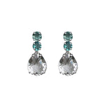 Earrings - Aquamarine, Prasiolite & Clear Crystal Quartz