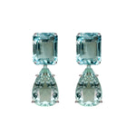 Earrings - Aquamarine Double Drops