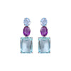 Earrings - Blue Topaz, Amethyst and Aquamarine Quartz