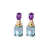 Earrings - Amethyst, Citrine & Aquamarine Quartz