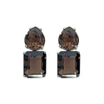 Earrings - Smoky Quartz Double Drop