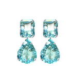 Earrings - Aquamarine Double Drops