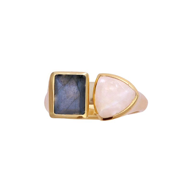 Ring - You and Me - Labradorite and Moonstone