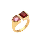 Ring - You and Me - Garnet and Pink Quartz