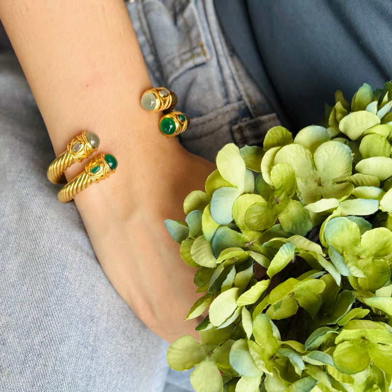 Cuff - Cable cuff in Aqua Chalcedony