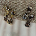 Earrings - Smoky Quartz Double Drops