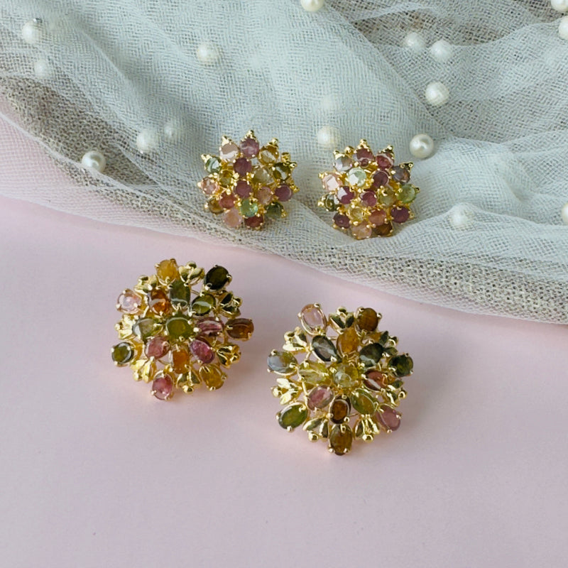 Earrings - Tourmaline Cluster