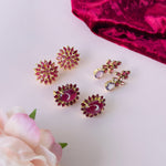 Earrings - Ruby Cluster