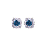 Earrings - London Blue & White Topaz Halo