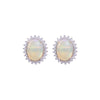 Earrings - Opal & White Topaz Halo