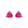 Earrings - Pink Topaz Trillion Studs