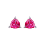 Earrings - Pink Topaz Trillion Studs