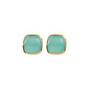 Earrings - Amie Aqua Chalcedony Stud