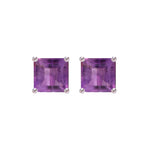 Earrings - Amethyst Square Studs