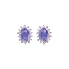 Earrings - Tanzanite and White Topaz Halo