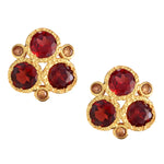 Earrings - Garnet & Spessarite Trio