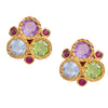 Earrings - Amethyst, Blue Topaz & Peridot Trio