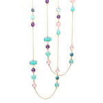 Necklace - Amethyst, Aqua Chalcedony, Turquoise & Rose Quartz