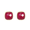 Earrings - Cushion Cut Ruby Studs