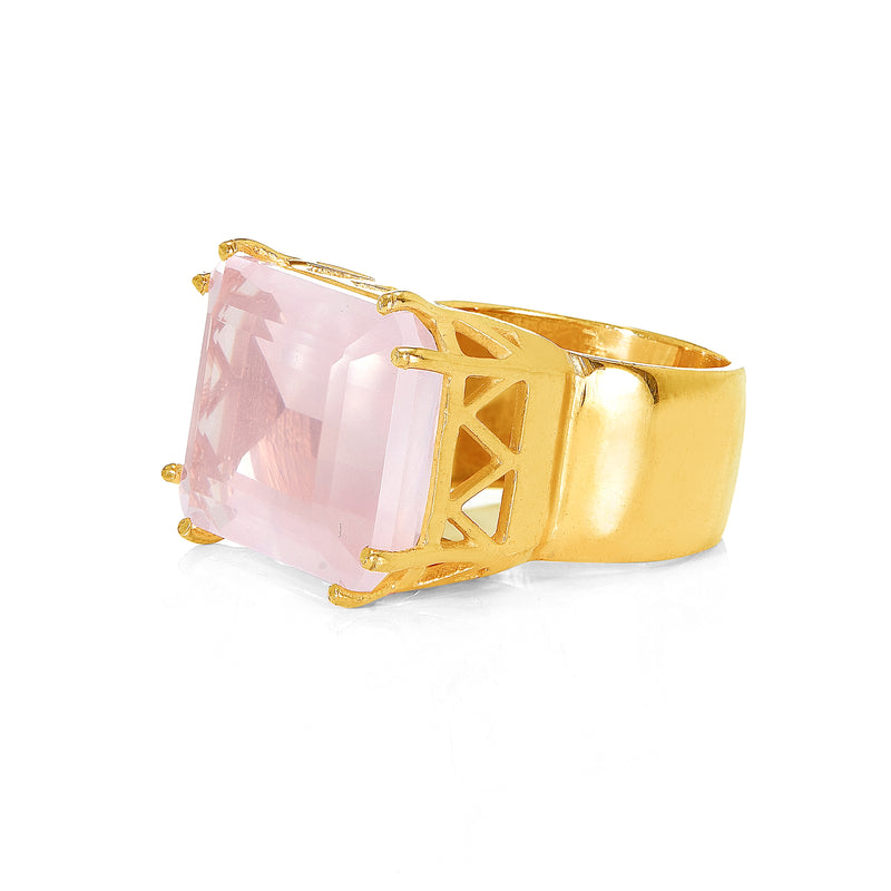 Ring - Rose Quartz Cocktail RIng