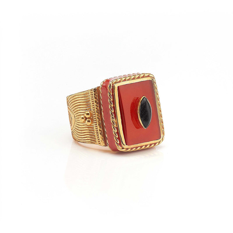 Ring - Solitude -  Shanti in Carnelian Rectangle