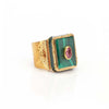 Ring - Solitude -  Shanti in Malachite Rectangle