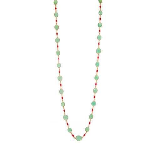 Necklace - Chalcedony & Ruby